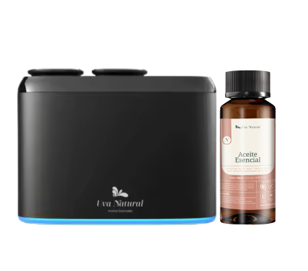UVA NATURAL | Difusor para Hogar de Aire FrÃo 100ml | Incluye 120ML de Aroma | Difusor de Aceites Esenciales de Aroma y Fragancia Sin Agua | Maquina de Aire Aromático Inteligente Bluetooth | Cobertura 100m³ |Aromaterapia
