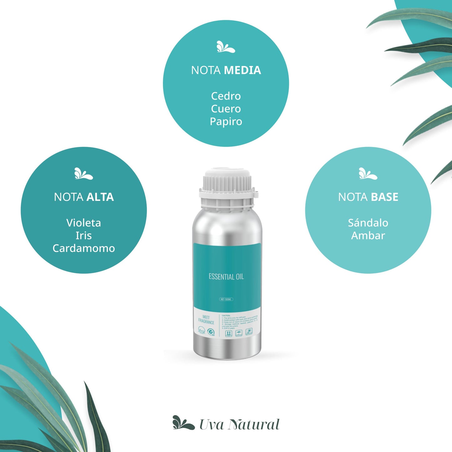 UVA NATURAL - Aceites Esenciales para Difusor de Aire Frío - Aromas de Lujo para el Hogar o Negocio - Aroma de Hotel Collection - Marketing Olfativo - Inspirado en Hoteles de Lujo (500 ml, My Way)