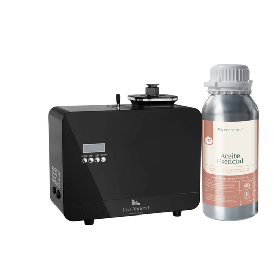 UVA NATURAL | Difusor para Hotel o Negocio | Difusor de Aire Frío 800ml | Difusor de Aceites Esenciales Sin Agua | Difusor de Aroma | Difusor de Fragancia | Maquina de Aire Aromático Inteligente Bluetooth | Cobertura 3000m³ | Aromaterapia