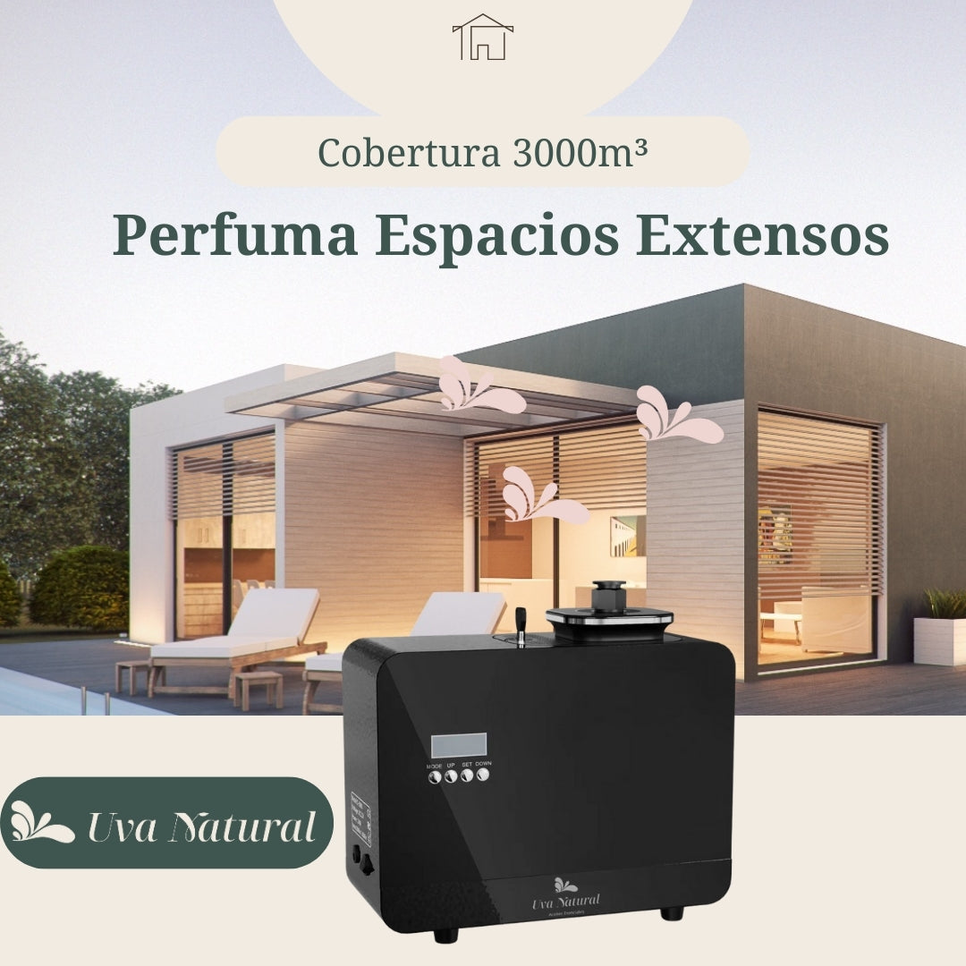 UVA NATURAL | Difusor para Hotel o Negocio | Difusor de Aire Frío 800ml | Difusor de Aceites Esenciales Sin Agua | Difusor de Aroma | Difusor de Fragancia | Maquina de Aire Aromático Inteligente Bluetooth | Cobertura 3000m³ | Aromaterapia